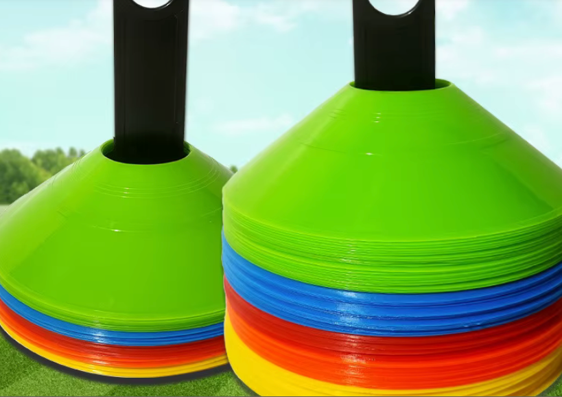 10Pcs Cone Set Football Training Equipment for Kid Pro Disc Cones Agility Exercise Obstacles Avoiding Sport Training Accessories