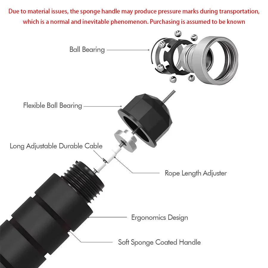 With Ball Bearings Adjustable Tangle-Free Speed Wire Jump Rope Workout with Foam Handles for Fitness Home Workouts and Slim Body