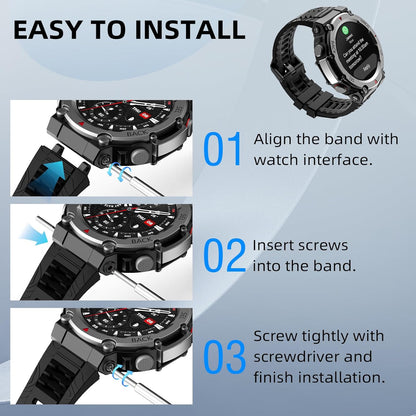 Sports Band Compatible with T-Rex 3 Smartwatch, Soft Silicone Adjustable Watch Band, Skin-Friendly Strap for T-Rex 3 with 1 Install Tool