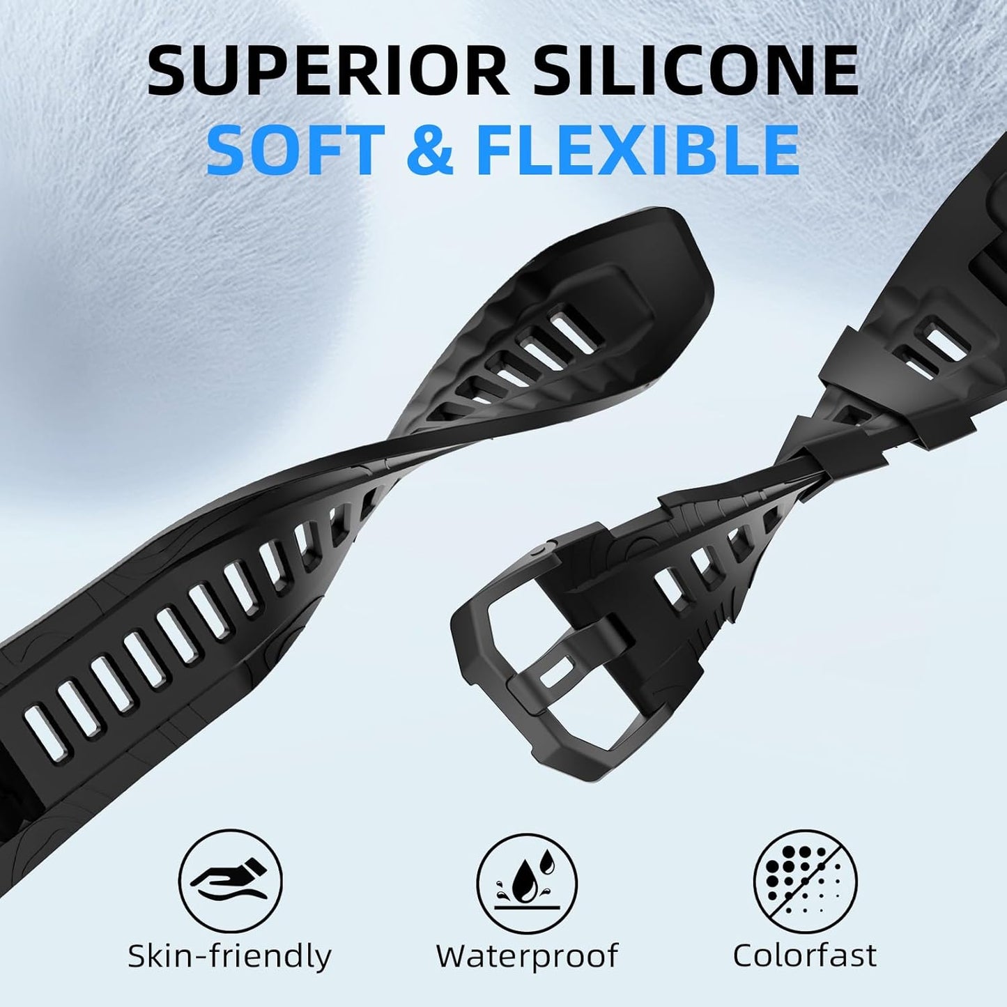 Sports Band Compatible with T-Rex 3 Smartwatch, Soft Silicone Adjustable Watch Band, Skin-Friendly Strap for T-Rex 3 with 1 Install Tool