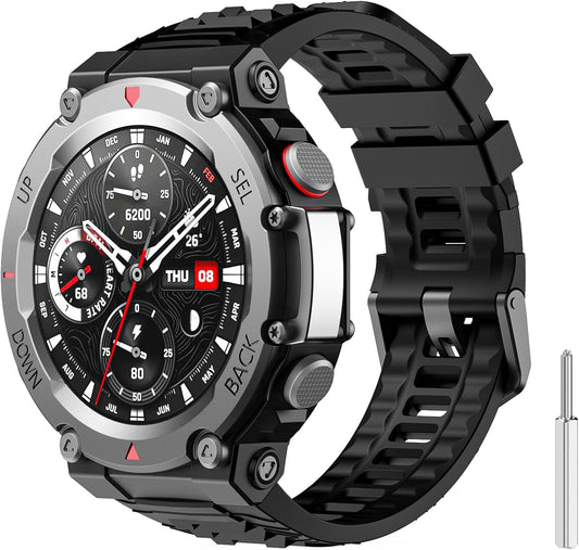 Sports Band Compatible with T-Rex 3 Smartwatch, Soft Silicone Adjustable Watch Band, Skin-Friendly Strap for T-Rex 3 with 1 Install Tool